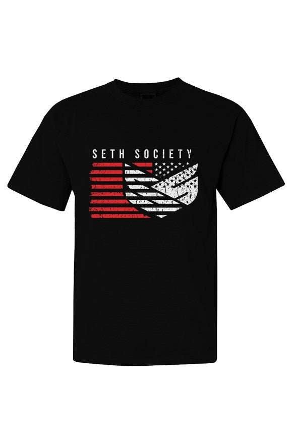 Black, White & Red Flag Heavyweight T Shirt - Seth Society