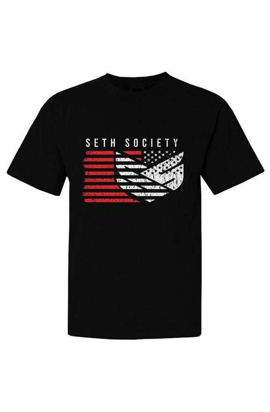 Black, White & Red Flag Heavyweight T Shirt - Seth Society