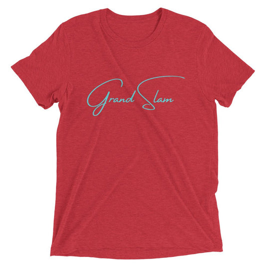 Grand Slam Red & Turquoise Short Sleeve Designer T-shirt - Seth Society