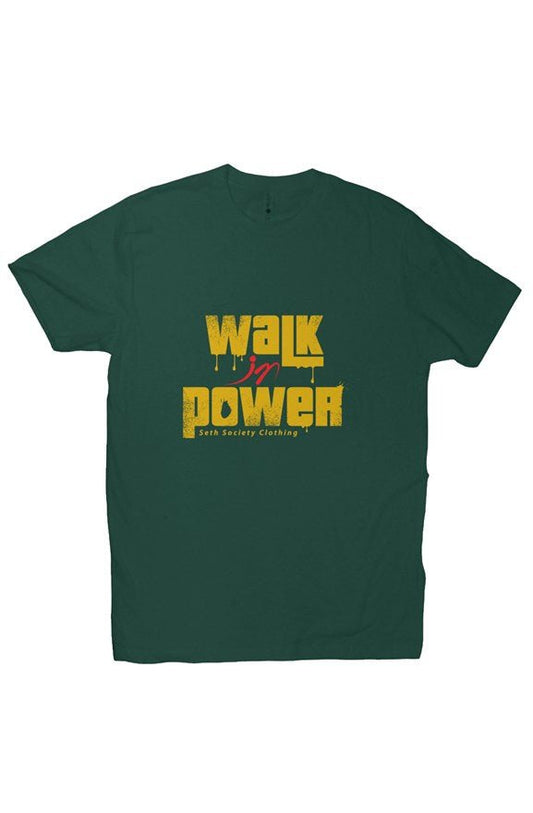 Green Walk In Power T-shirt Yellow Print - Seth Society