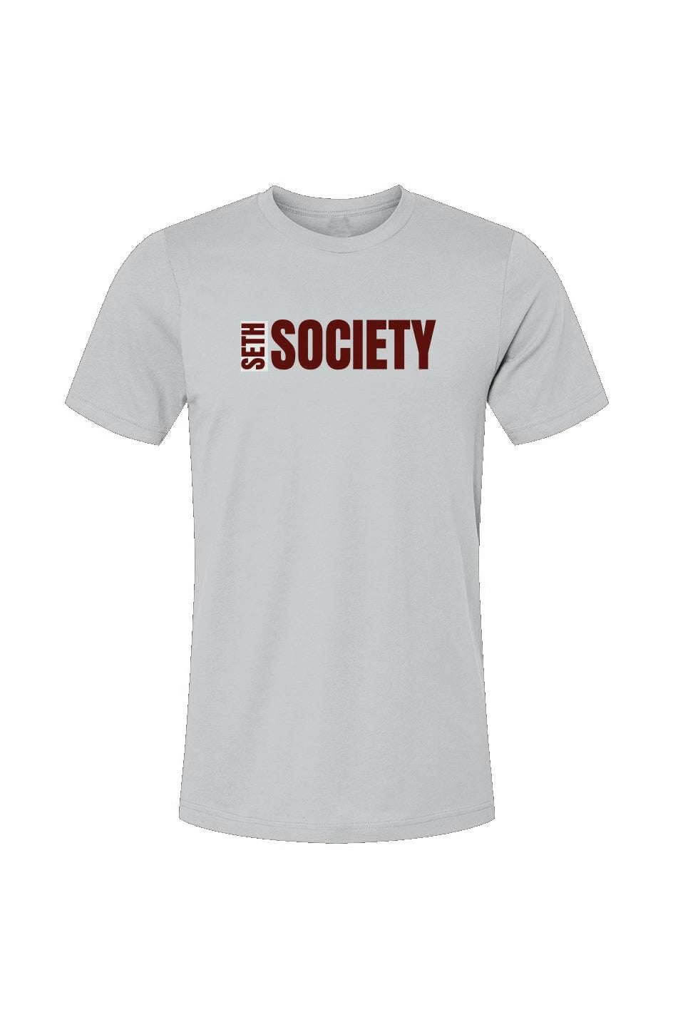 Grey Seth Society T-shirt Burgundy Print - Seth Society