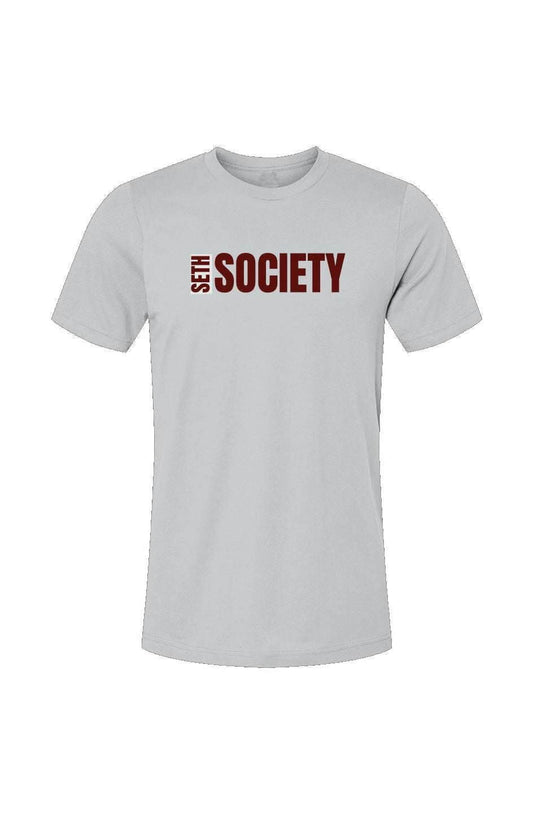 Grey Seth Society T-shirt Burgundy Print - Seth Society