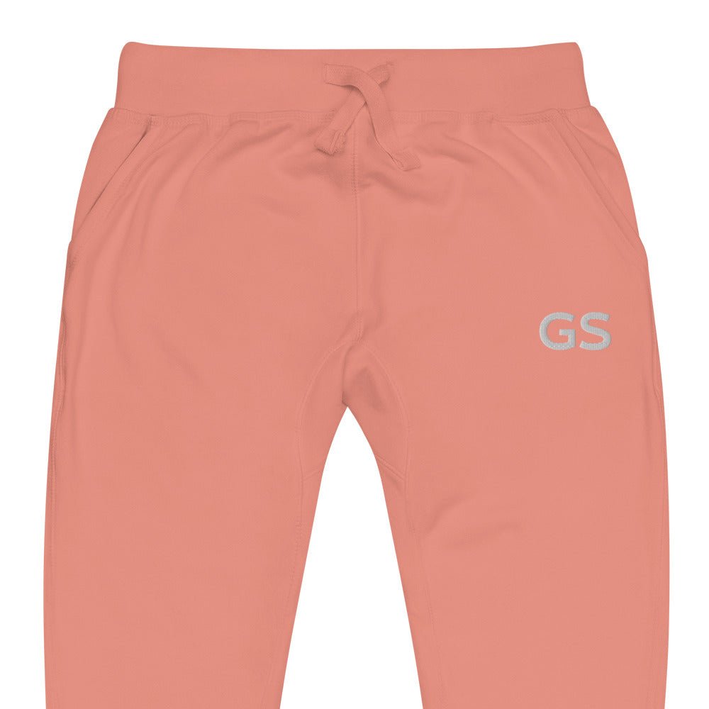 GS white Logo, Dusty Rose Unisex fleece sweatpants - Seth Society
