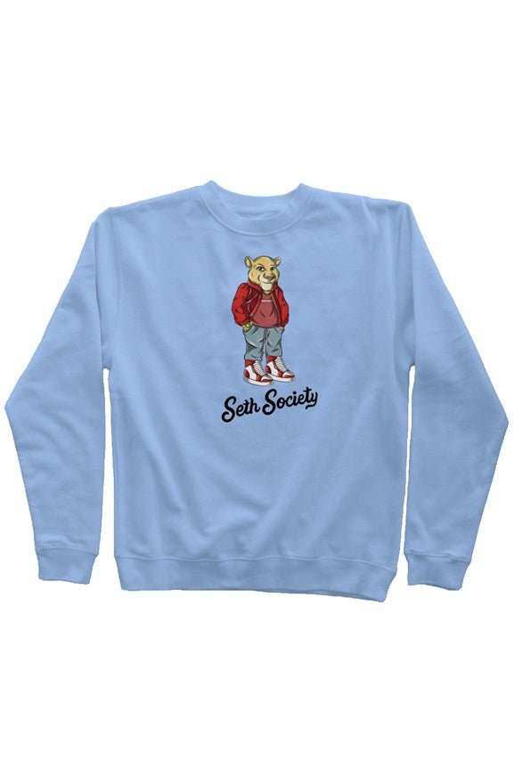 Leo Lion Dyed Crew Neck - Pigment Light Blue - Seth Society