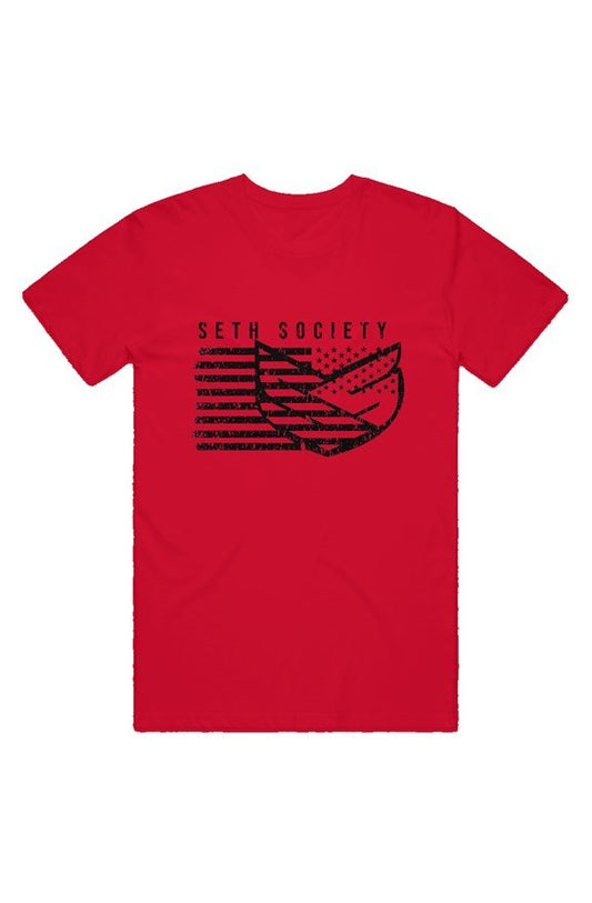 Red& Black Seth Society Flag T-shirt - Seth Society