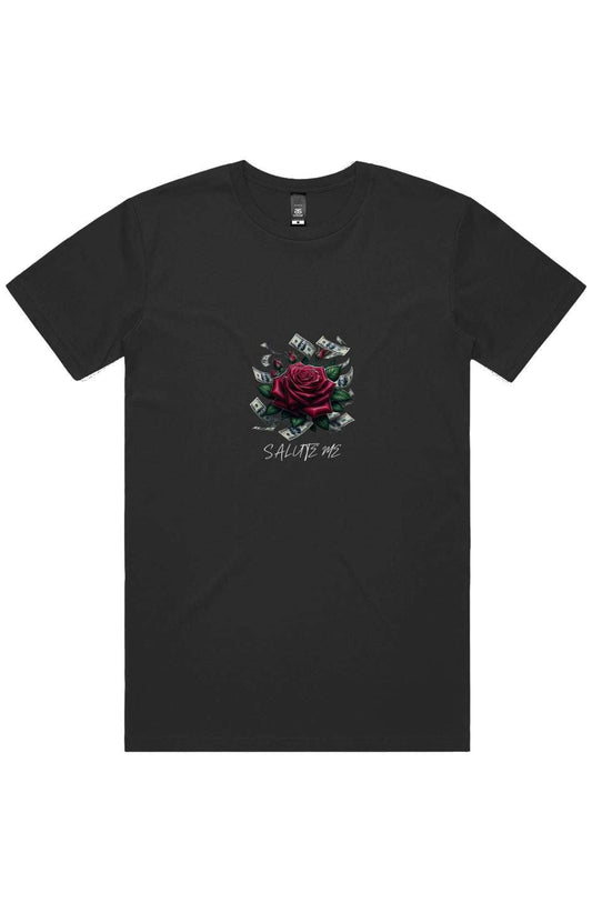 Salute Me Rose - Black T-shirt - Seth Society, rose t-shirt