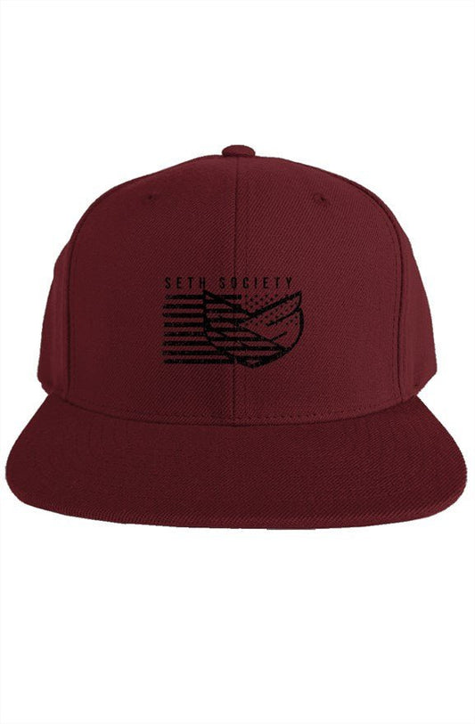 Seth Society Maroon Snapback Black Logo - Seth Society