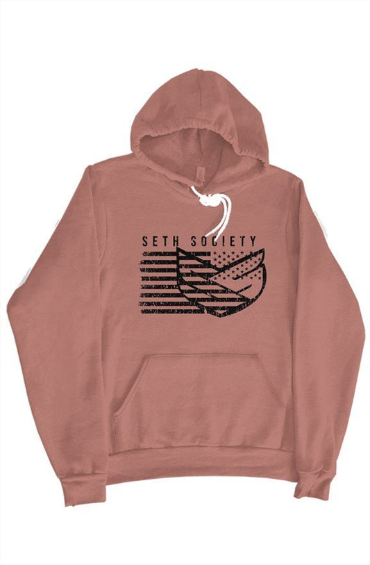 Seth Society Mauve Unisex Pullover Hoody Black Logo - Seth Society