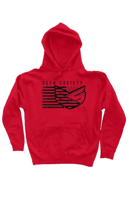Seth Society Red & Black Flag heavyweight pullover hoodie - Seth Society