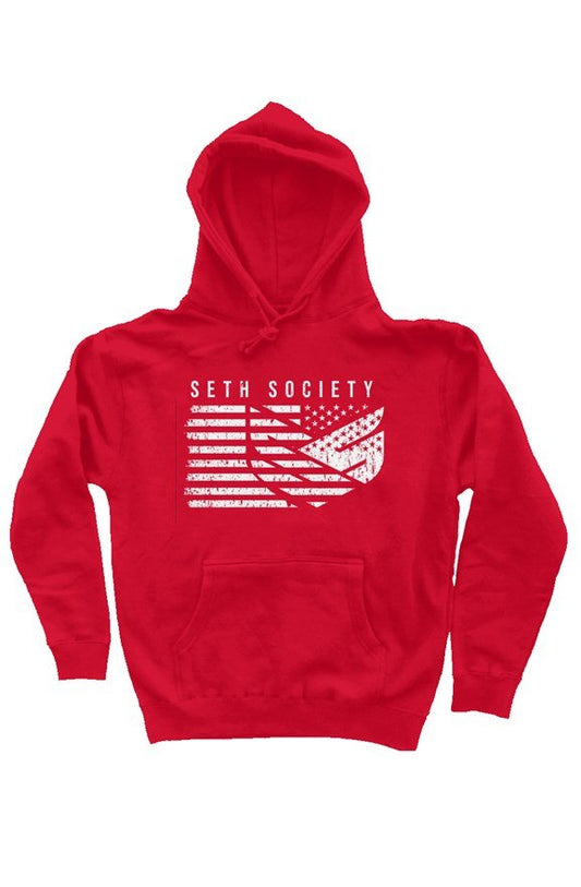 Seth Society Red Pullover Hoodie White Logo - Seth Society