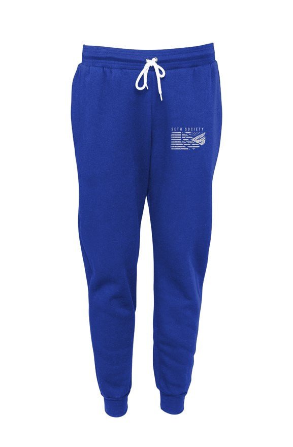 Seth Society Royal Blue white logo unisex joggers with - Seth Society