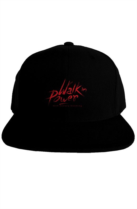 Walking In Power Black Snapback Red Print - Seth Society