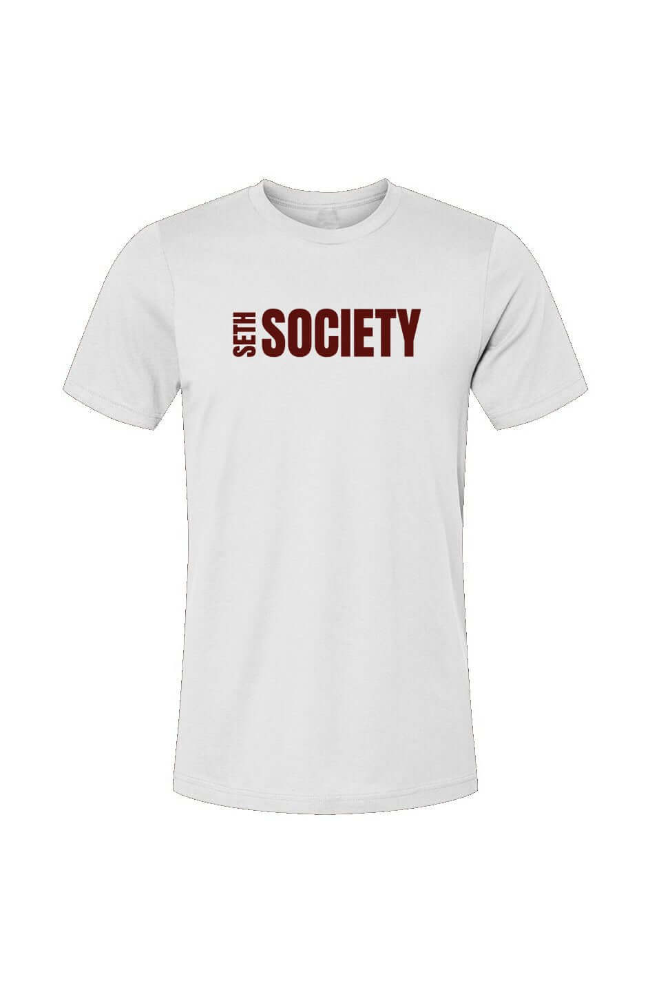 White T-shirt Burgundy Print